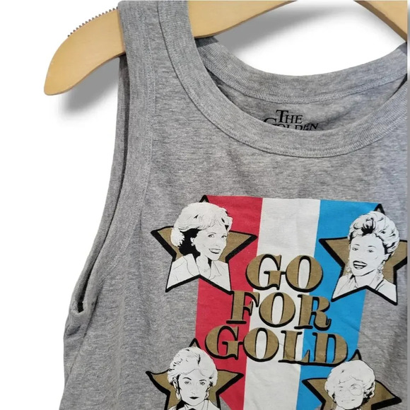 ABC Studios The Golden Girl's Women's gray GO FOR GOLD Graphic Tank Top - Picture 2 of 6